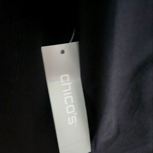 CHICOS SHORT DRESS BOW SLEEVE HENLEY. DRESS SOLID DRESS  SIZE 3.very beautiful - Picture 6 of 6